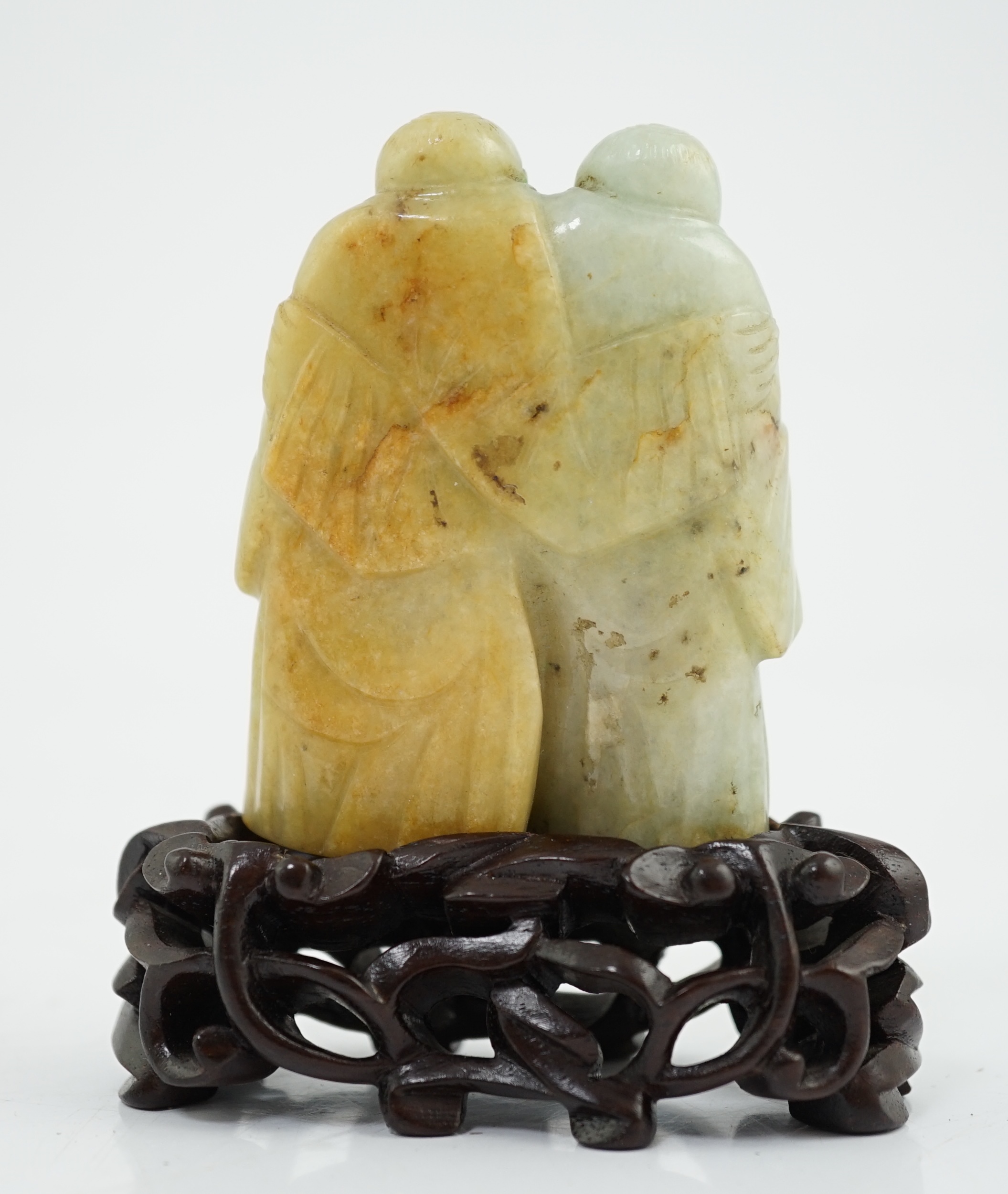 A Chinese jadeite group of the He He Erxian, 19th century